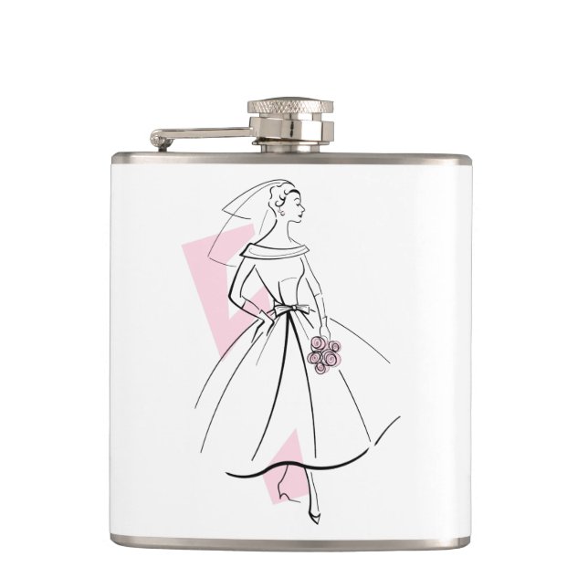 Fashion Bride Pink-Flasche Flachmann (Vorderseite)
