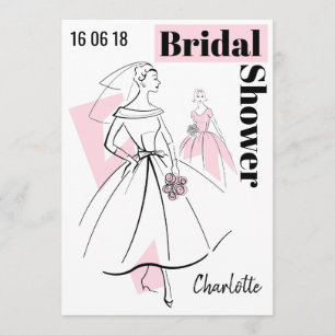 Fashion Bride Pink Group Bridal Douche invitation