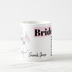 Fashion Bride Pink Group Bridesmaid Name Tasse