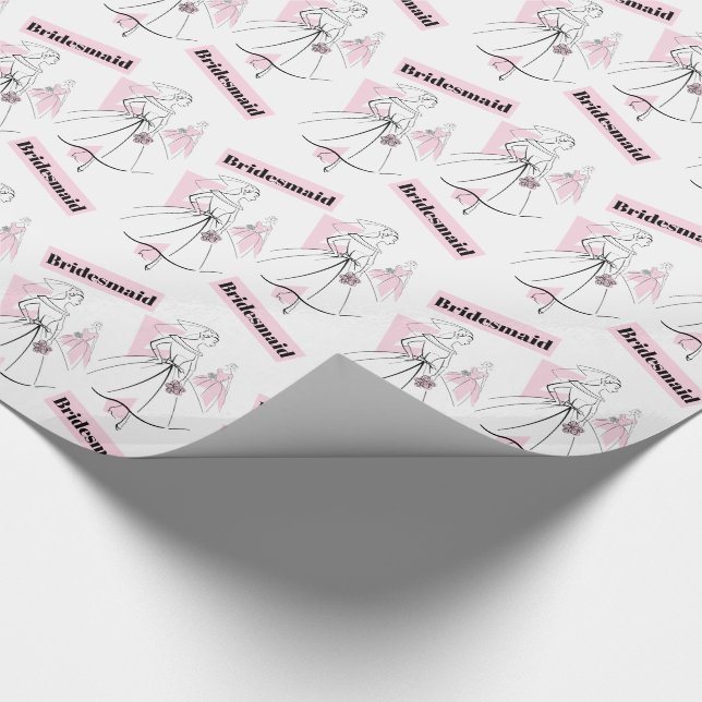 Fashion Bride Pink Group Bridesmaid Packpapier (Ecke)