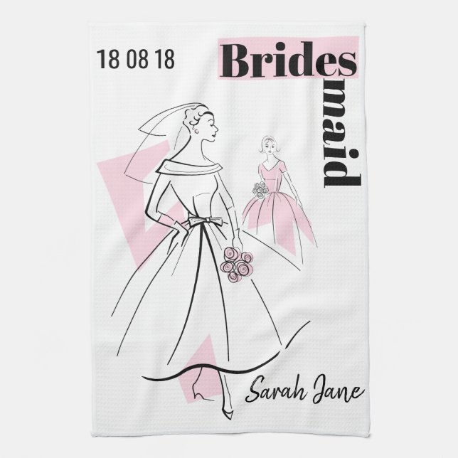 Fashion Bride Pink Group Bridesmaid serviette de c (Vertical)