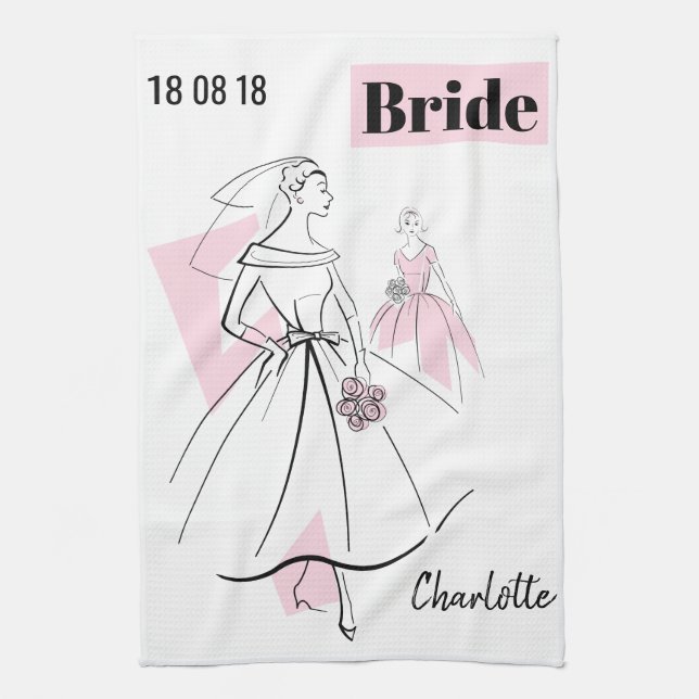 Fashion Bride Pink Group Bridge Küchentuch (Vertikal)