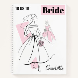 Fashion Bride Pink Group Bridge Name Datum Multi Notizbuch
