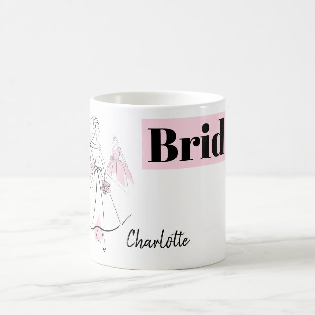 Fashion Bride Pink Group Bridge Name Tasse (Mittel)