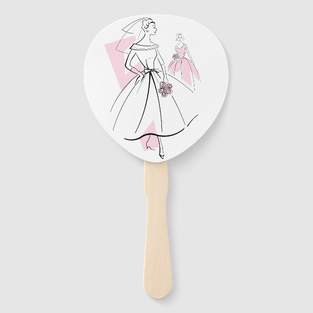 Fashion Bride Pink Group Fan Paddel Fächer (Vorderseite)