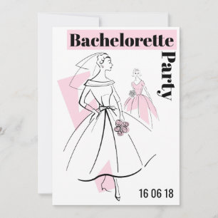 Fashion Bride Pink Group Junggeselinnen-Abschied Einladung