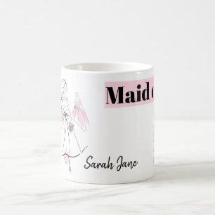 Fashion Bride Pink Group Maid of Honor Nom tasse