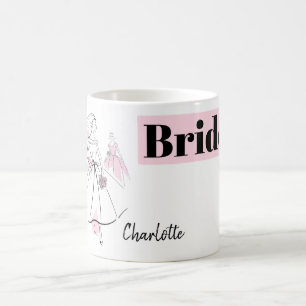 Fashion Bride Pink Group Mariée Nom de la mug