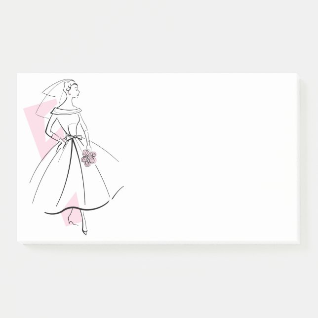Fashion Bride Pink Post-it-Notizen Post-it Klebezettel (Vorderseite)