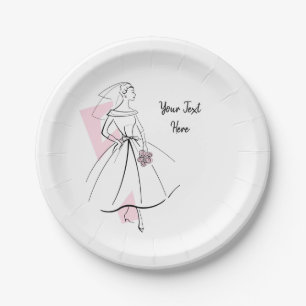 Fashion Bride Pink Text Paper Teller