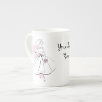 Fashion Bride Pink Text Tasse Knochen China