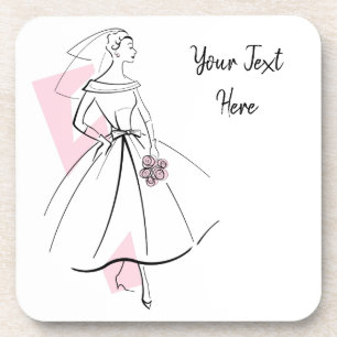 Fashion Bride Pink Text Untersetzer Corback