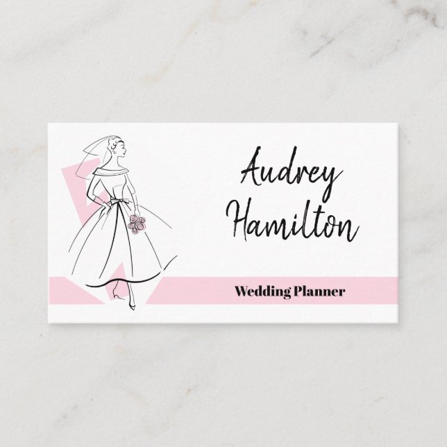 Fashion Bride Pink Visitenkarte rosa Rückseite (Vorderseite)