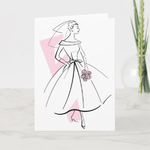 Fashion Bride rose carte de voeux