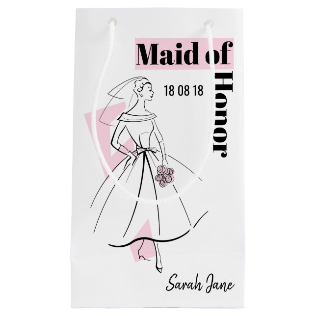 Fashion Bride rose femme d'honneur sac cadeau peti (Devant)