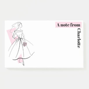 Fashion Bride rose Note Nom post-it notes