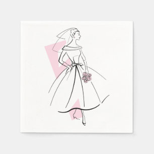 Fashion Bride serviettes en papier rose