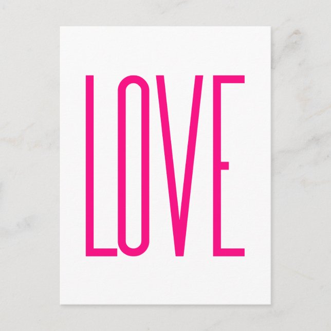 Fashion Bright Pink Liebe Postkarte (Vorderseite)