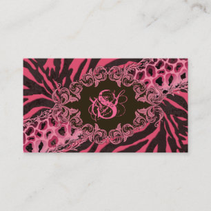 Fashion Business Cards Tier Zebra Leopard Pink Visitenkarte