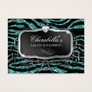 Fashion Card Salon Zebra Parties scintillant Silve