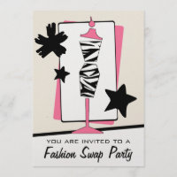 Fashion Clothing Swap Party Zebra Print Dress Form