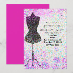 Fashion Confetti Mannequin Invitations