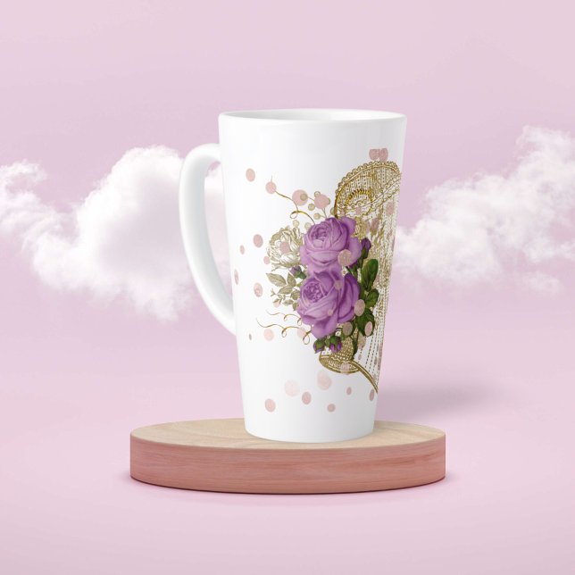 Fashion Corset & Floral Latte Tasse (Von Creator hochgeladen)