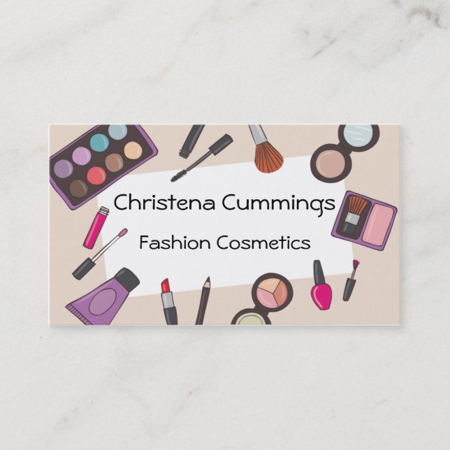 Fashion Cosmetics Business Card Visitenkarte (Vorderseite)