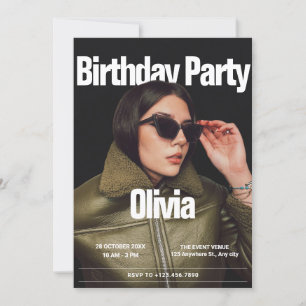 Fashion Cover Magazin Foto Geburtstag Einladung
