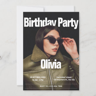 Fashion Cover Magazin Foto Geburtstag Einladung