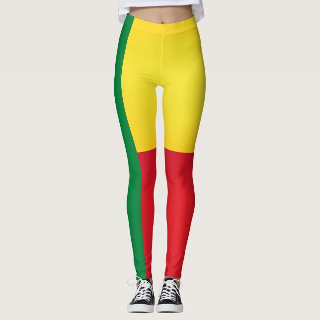 Fashion der coolen Benin-Flagge Leggings (Vorderseite)