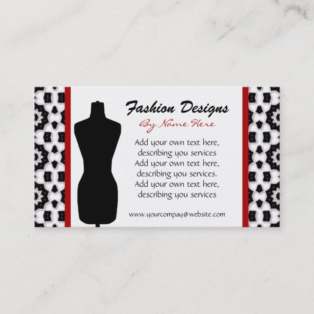 Fashion Design Business Card Visitenkarte (Vorderseite)