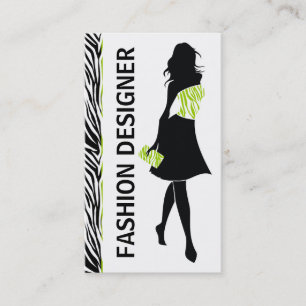 Fashion Designer Girl Limone grüne, weiße Zebra dr Visitenkarte