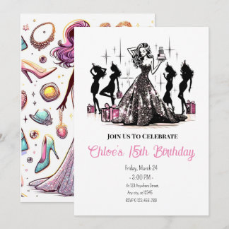 Fashion Diva Geburtstagsparty Einladung