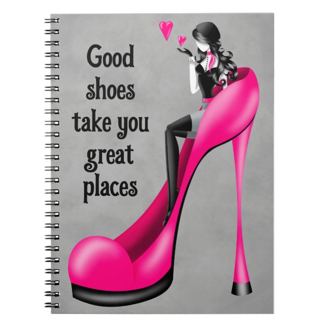 Fashion Diva in Stiletto   pink Notizblock (Vorderseite)