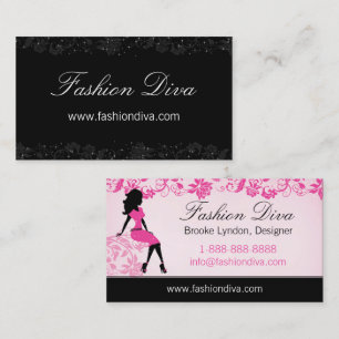 Fashion Diva Silhouette Business Card Visitenkarte