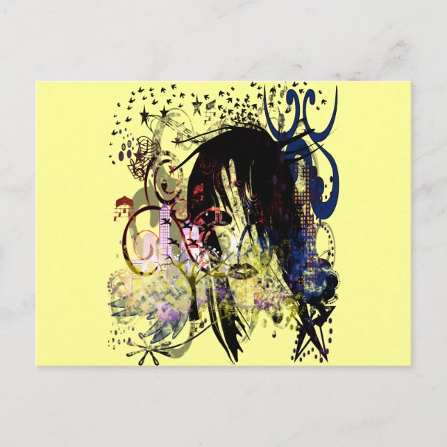 Fashion Diva Swirled Postkarte (Vorderseite)