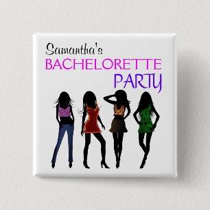 Fashion Divas Black Silhouette Junggeselinnen-Absc Button