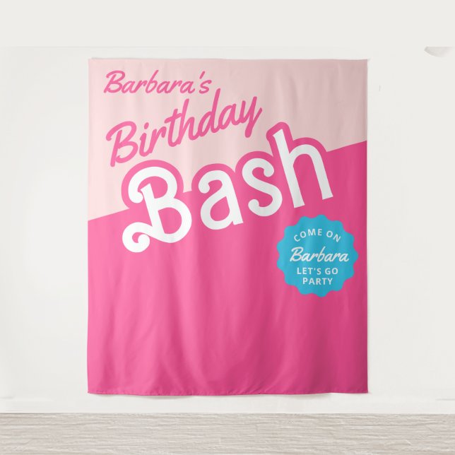 Fashion Doll Birthday Party Wandteppich (Vorderseite)