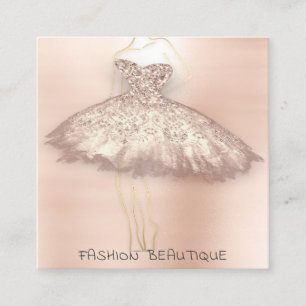 Fashion Dress Rose Gold Logo QR Stylist Body Quadratische Visitenkarte