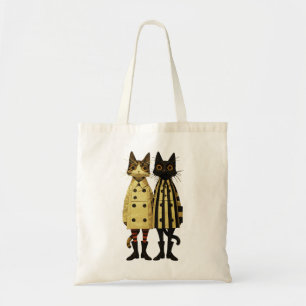Fashion Felines - Quirky Cat in Coats & Boots Tragetasche
