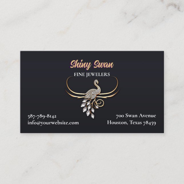 Fashion Fine Jewelry Business Card Visitenkarte (Vorderseite)