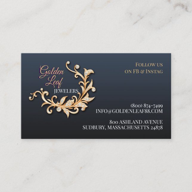 Fashion Fine Jewelry Business Card Visitenkarte (Vorderseite)