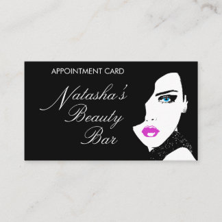 Fashion Girl Black Rose Beauté Carte de rendez-vou