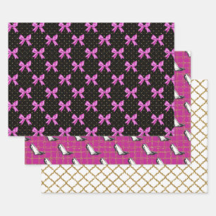 Fashion Girl Boss Pattern Geschenkpapier Set