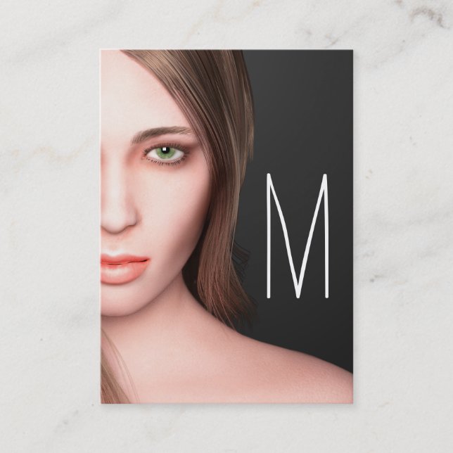 Fashion Girl Monogramm Visitenkarte (Vorderseite)