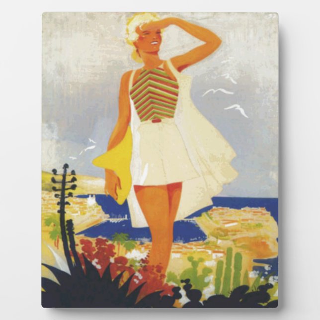 Fashion Girl Monte Carlo Beach Travel Fotoplatte (Vorderseite)