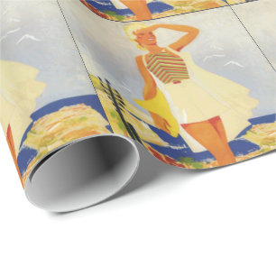 Fashion Girl Monte Carlo Beach Travel Geschenkpapier