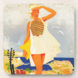 Fashion Girl Monte Carlo Beach Travel Getränkeuntersetzer