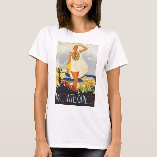 Fashion Girl Monte Carlo Beach Travel T-Shirt (Vorderseite)